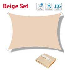 야외 방수 쉐이드 돛 정원 해변 캠핑 테라스 풀 텐트 300D 천막, Beige_2x2m