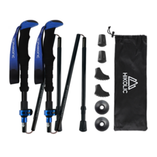 하이콜릭 등산스틱 접이식 Full 폴대 두랄루민 7075 T6, 블루, 1세트