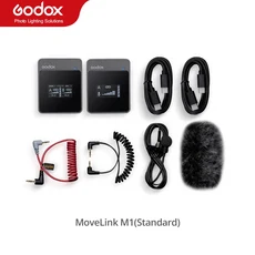 Godox MoveLink M1 DSLR 카메라 캠코더 스마트폰 및 YouTube용 태블릿용 2.4GHz 무선 라발리에 마이크