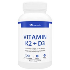 [미국빠른직구] 신제품 마이라이프 내추럴스 비타민 K2 120mcg + D3 125mcg, 1개, 120정, 120정