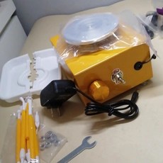 전동물레 도자기 화병 도예 물레 레드 표준형+페달 메이커 만들기 기계 350W, 1개