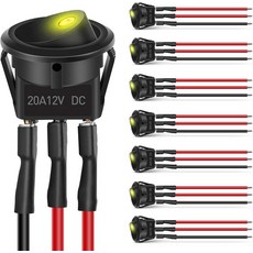 Nilight 10PCS 미니 ONOFF 로커 스위치 2핀 SPST 12V 20A 125V 10A 토글 키트20PCS 와이어 포함 - 카 트럭 보트 해상 오프로드 RV 가전제품용, 1_8Pcs LED Switch