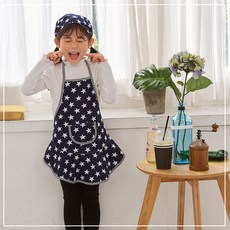 Picano 兒童荷葉邊圍裙頭髮頭巾 2 件套海軍星