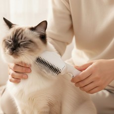 먼베이스 고양이 강아지 죽은털 제거 빗, 1개, 화이트