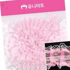 핑크 섬세한 자수 장식 리본 테두리 꾸미기 의류 소품 제작 재료 수공예 바느질, 1개, 상세페이지 참조