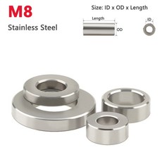 M8 스테인레스 스틸 나사 없는 부싱 와셔 원형 중공 스탠드오프 스페이서 개스킷 슬리브 길이 2 3 4 5 6 8, 01 8.2x12x1.5mm (10pcs)