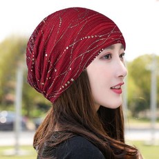 包頭帽 蕾絲包頭帽 包頭帽女蕾絲頭巾帽套頭帽化療帽子女薄夏透氣光頭帽堆堆帽空調帽
