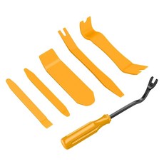 GUACC 8PCS 자동 트림 스크래치 제거 도구 자동차 오디오 대시 패널 창 몰딩 패스너 제거 도구 키트-노란색, Yellow, 6PCS Trim Removal