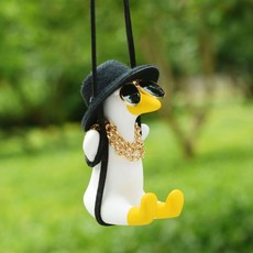 여성을 위한 사랑스러운 오리 자동차 장식품 타이어 스윙 인테리어 거울 펜던트, 08 G  Adorable Duck