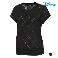 디즈니골프 여성 골프 니트 가디건 기본 퍼포먼스 데일리룩 체크 V넥 DN1LKV00H5512110