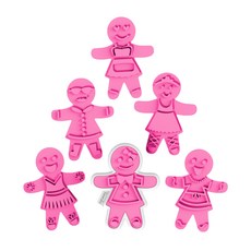 토볼로 진저 걸 쿠키 커터 6종 세트, 1개, Pink