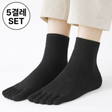 나너마켓 남성 사계절 발냄새 방지 발가락 양말 5켤레