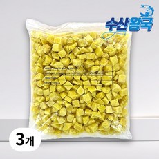 수산왕국 냉동 스팀 고구마 토핑 다이어트 다이스 큐브 1kg, 3개