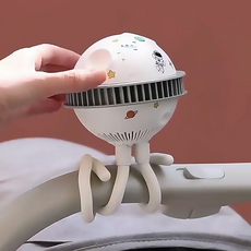 행성모양 우주선 유모차 분홍 선풍기 KC인증 환경호르몬 걱정없는 ABS소재, 1개, 화이트