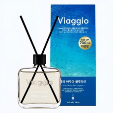 비아지오 700ml 대용량 4종 디퓨저 우드 라벤더 편백 플로랄 코튼 과일 향 디퓨저, 1개, 몰타 아쿠아 블루라군