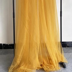 패브릭원단 오렌지 옐로우 소프트 Tulle 패브릭 웨딩 장식 커튼 천 메쉬 레이아웃 의자 뒤로 Drap, Ginger, 1개