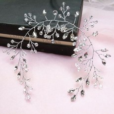 웨딩화관 셀프웨딩 화관 꽃 헤어장식 스몰웨딩 화이트 크리스탈 머리핀, 01