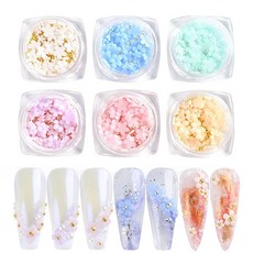 네일 파츠 꽃 브리온 6색 세트 UV 라이트 입체적 큰 사이즈 변색 플라워 데코 파츠 골드 로즈 골드 실버 메탈 파츠 네일 아트 주얼리 파츠