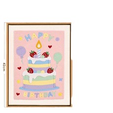 生日快樂刺繡DIY材料包 42cm, 生日快樂A款, 1個