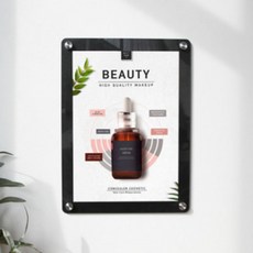 푸름살림 자석 프레임 A4 투명 안내문 벽걸이 게시판 흰색, 상세페이지 참조