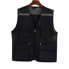 남성용조끼 남녀공용 매쉬 반사 조끼 많은 포켓 배달 등산 낚시