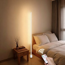 SASAKO 무선리모컨 LED 플로어 장스탠드 조명 3색모드 밝기조절 침실 거실 무드등, 화이트