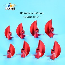 1PC 76MM 보트 41 RC 48 46 고양이 알루미늄 빨간색 45 44 CNC 52MM 오른쪽 D38 40 왼쪽 블레이드 51 프로펠러 16 43 42, D45mm Left