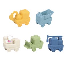車車玩具 寶寶洗澡玩具 - 多功能戲水玩具組，嬰幼兒洗澡、玩沙必備, 1個, 工程車 (5入組), 彩色