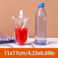 10개입 스파우트 음료수 저장용 캡 포함) 재사용 가능 포장 백 식품 등급, 01 11x17cm(250ml)