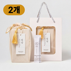 미담 꿀스틱 답례품 설날 결혼 조문 감사 선생님 선물 (개별쇼핑백 포함) 22포 2세트, 미색+노랑 광목보자기