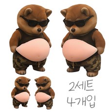 치프몰 말랑 뱃살 문콕방지 입체 스티커, 2세트, 5번 강아지