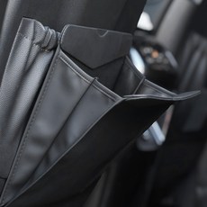 그라피카 액티언 호환 차량용 쓰레기통 가죽 걸이형 미니 휴지통 실내 정리, 브라운