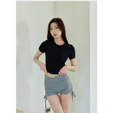 美背抽繩短袖運動瑜珈上衣 B1034
