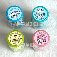 산리오 칭찬스탬프 칭찬도장 원형 만년스탬프 칭찬 도장 스탬프, A  set