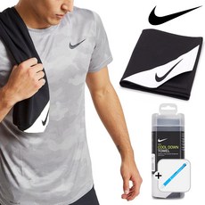 나이키 스포츠 타월 솔리드 코어 코튼 타월 미디엄 TW-, 1개, 블랙