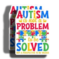 자폐증 인식 자석 - 영감을 주는 인용구 자석 - 퍼즐 조각 장식 자석 - 2팩 - 가장 긴 면에 12.7cm(5인치) - 미국 제조 - PLDFMAG3762