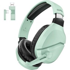 울프로스 무선 게이밍 헤드셋 노이즈 캔슬링 마이크 PS5 PC PS4용 2.4G블루투스 헤드폰 USB 및 타입C 커넥터 유선 모드 컨트롤러용 (초록색), 정규판, WolfLawS 초록색