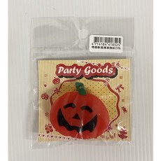 Party Goods 萬聖節帶燈軟塑胸針, 微笑南瓜, 1個