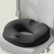 스타일포유 메모리폼 산모 치질 도넛방석, 블랙, 1개