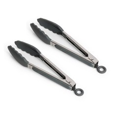 러브쿡 실리콘 요리 주방 집게 1+1, 그레이, 2개