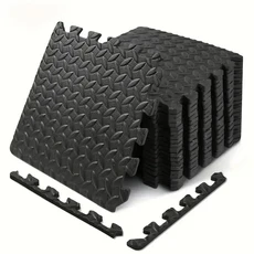 20피스 퍼즐 피트니스 매트 양면 인터로킹 폼 바닥 EVA 미끄럼 방지 요가 및 장비에 적합, 01 20Pcs, 02 Black-Blue