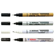 富福里 日本製 SNOWMAN 極細無毒性油漆筆 金銀白黑 EFGP EFSP EFWP EFCP, 黑（EFCP-12）, 1個