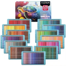 칼라 프로 색연필 520색 세트 생생한 색감의 아티스트용 소프트 코어 드로잉 스케치 쉐이딩 채색에 이상적, 01 520 pcs set