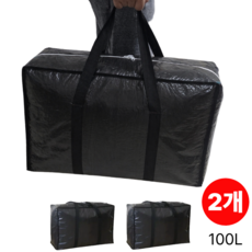 트루행센 타포린 지퍼 가방 특대형 이불가방 81cm, 2개, 블랙