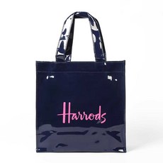 헤로즈 쇼퍼백 에나멜 방수 토트백 개세트 가방 로고 딥블루 영국