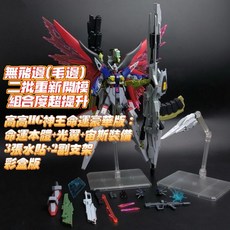 高高 HG 命運神王型 宙斯魅影 豪華版 3張水貼 2個支架 宙斯型外掛 命運鋼彈SpecII, 1個, 全新未組裝,彩盒版本