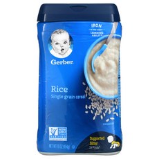 Gerber Rice Single Grain Cereal 1st Foods 16 oz (454 g) 2팩, 454g, 1개