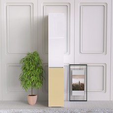 힘찬리빙 닐라 300 주방 수납장 키큰 그릇장 냉장고 옆 팬트리 다용도 틈새 선반, 닐라 300 수납장 일반형, 옐로우