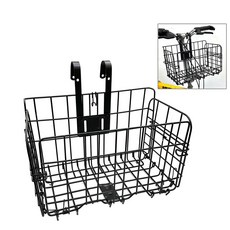 DIBOTE迪伯特 自行車籃組合：高強度加粗折疊菜籃，含可提式內袋及螺絲配件包, 1個, 加粗款 車籃 (超取最多只能3組)