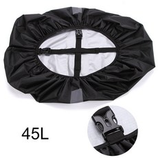 등산백팩 KoKossi 1Pcs 야외 방수 커버 등산 사이클링 하이킹 배낭 20-55L 레인 야간 반사 스트립 먼지, 01 Black 45L